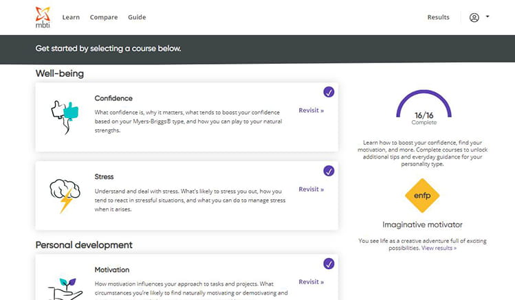 mbti assessment dashboard